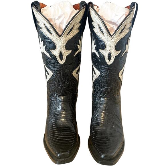 Frye Vintage Black Leather Lily Pointed Toe Cowgirl Boots 6.5 - Picture 3 of 12